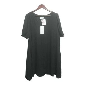 NWT Short sleeve lined black dress by Adrienne.‎  Size 18